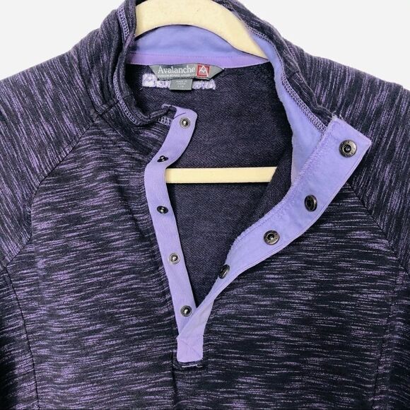Avalanche Purple Heathered Pullover Snap Jacket - Picture 10 of 14